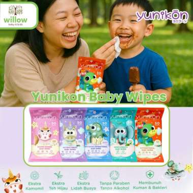 Tissue Basah - Yunikon Baby Wipes Antibacterial Moms Love 50S Banded
