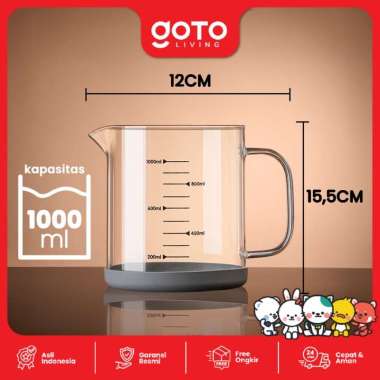 Goto Zaylo Oil Filter Pot Tempat Minyak Goreng Bekas Saringan Kaca 1000ML