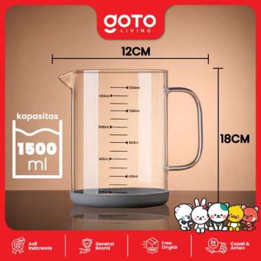 Goto Zaylo Oil Filter Pot Tempat Minyak Goreng Bekas Saringan Kaca 1500ML