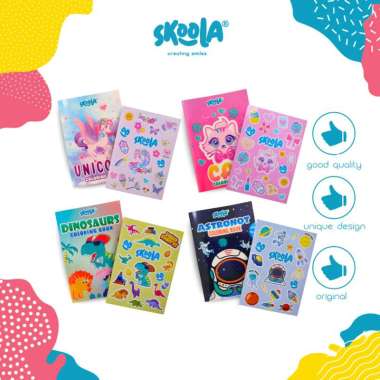 (GIFT) STIKER AND DRAWING BOOK SET SKOOLA SPECIAL EDITION