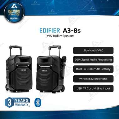 Speaker Trolley EDIFIER A3-8S TWS Trolley Speaker Driver Woofer 8 inch dan tweeter kompresi horn pro