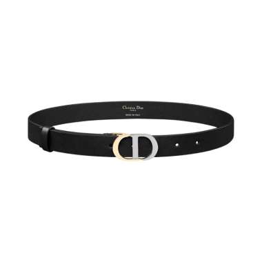 Christian Dior 30 Montaigne CD Buckle Smooth Calfskin 25mm Belt Black 80 Black