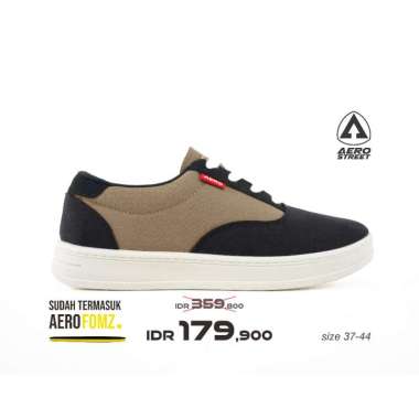 Aerostreet 37-44 Heritage Natural Khaki Hitam - Sepatu Sneakers Casual 37