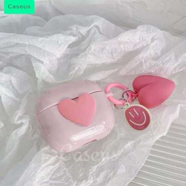 Case Mirror Space 1 2 3 AirPods Pro 1 2 3 Pelindung TWS Earphone Polos Warna Pink Love 2# Baseus Cas