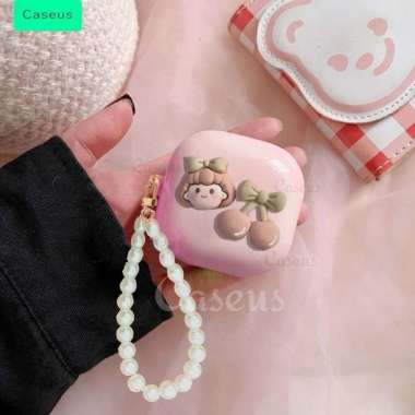 Case Mirror Space 1 2 3 AirPods Pro 1 2 3 Pelindung TWS Earphone Polos Warna Pink Berry Baseus Caseu