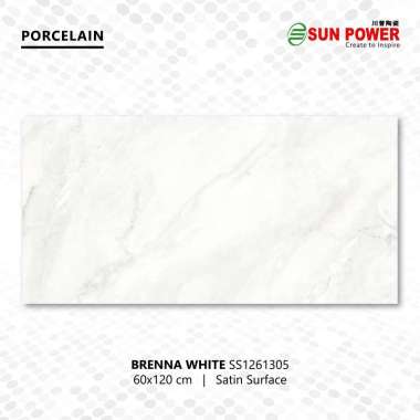 Granit Lantai Honed ( Satin ) 60x60 || 120x60 - Brenna White | Sun Power 120x60