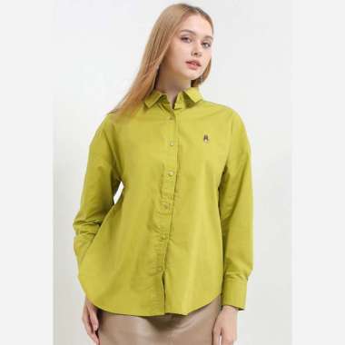 Hush Puppies Kemeja Wanita Letitia Solid Green L Green
