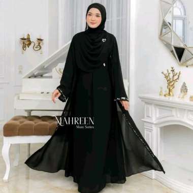 Kiukiu Mahreen Abaya - Abaya Ceruty Simple Polos Mutiara - Abaya Wanita Muslimah - Abaya Outer - Gam