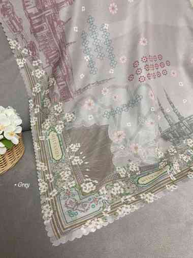 Milyarda Hijab Segiempat Motif Medina Segiempat Motif Grey