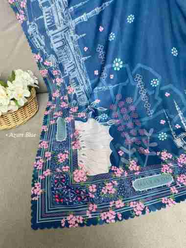 Milyarda Hijab Segiempat Motif Medina Segiempat Motif Azzure Blue