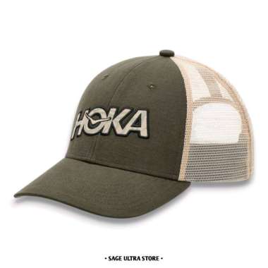 Topi Lari Running Hoka Trail Logo Trucker Unisex Men Women Original One Size Slate