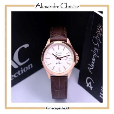 Jam Tangan Wanita ALEXANDRE CHRISTIE Original AC 1026 LD Garansi Resmi 1 Tahun ROSEGOLD WHITE