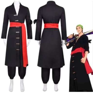 Kostum One Piece Roronoa Zoro Cosplay Costume Zoro Wano costume Black kimono XXL