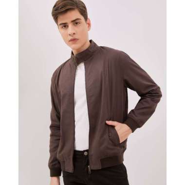 AMK Jacket Harrington Pria Lengan Panjang JC Marquis Brown XL