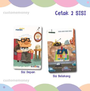 Mandiri E-Money Custom Anime Kartun Kakek Carl Fredricksen film Up Movie Etoll Custom Bebas Murah Me