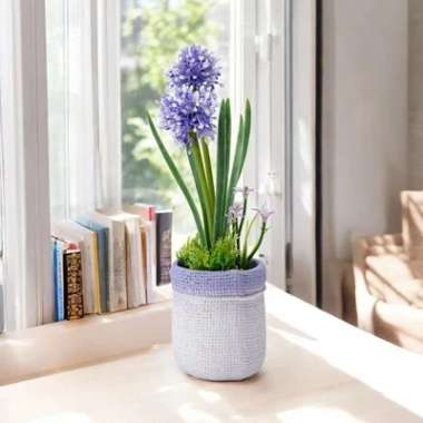 Bunga Artificial Dekorasi Ruangan Cantik Aneka Jenis Dengan Pot Unik Bahan Plastik WMO IF5932 Bunga 