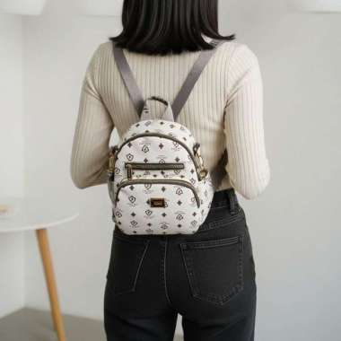 JIELSHI Talita 7706#JLY Tas Ransel Wanita Multifungsi Bahan Kulit PU Premium Tebal Khaki