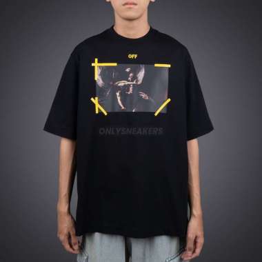 OFF WHITE CARAVAGGIO ARROW MERCY BLACK YELLOW TEE M