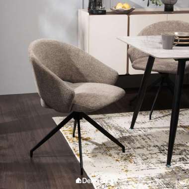 Dekoruma MIKAKO Kursi Makan Kain Woven / Kursi Cafe Fabric / Dining and Lounge Chair - Cokelat