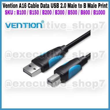 Vention A16 Cable Data USB 2.0 Male to B Male Print SKU : B100 / B150 / B200 / B300 / B500 / B800 / 