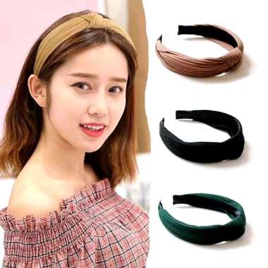 Dinda Knot Headband Bando Bandana Simpul Salur Hairband Bando Korea Korean Style HB Dinda Knot Khaki