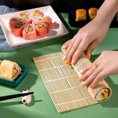 BLI SG SUSHI Roller Alas Gulung Tikar Penggulung Sushi Makisu Mat Roll R858/ALAS GULUNG BAMBOOB plas
