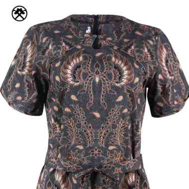 Keris Gallery Dress Batik Lengan Pendek Motif Gurdo Sakti Waluyo XL Hitam