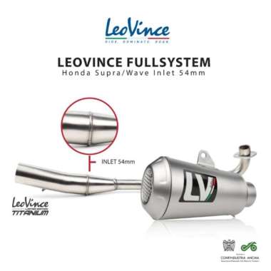 Knalpot Leovince Fullsystem Honda Wave/Supra 125 Inlet 54mm Original Evo Short