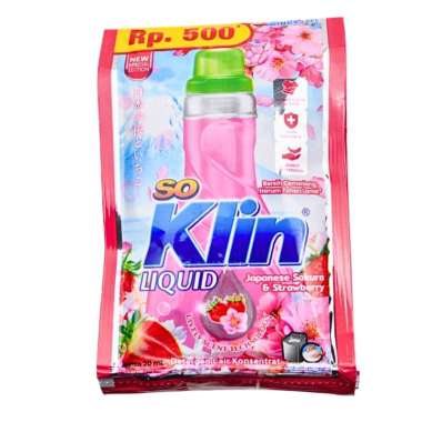 SOKLIN CAIR 500 so klin liquid 20ml deterjen cair pembersih pakaian [20 ml x 12 sachet] 1 renceng SA