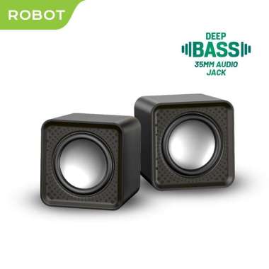 ROBOT RS260 Speaker Komputer Deep Bass 35mm Audio Usb Jack Portable Music Mini For Gaming BLACK