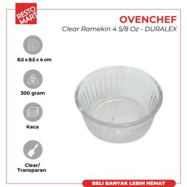 Ovenchef Clear Ramekin 4.625 oz / 136 ml DURALEX Kaca (2063124)(F8)