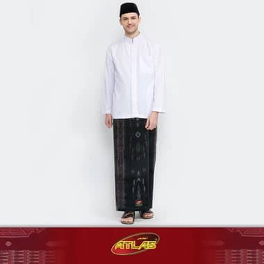 Sarung ATLAS Favorit 525 Kembang Motif BHS A4 PSA 01 Hitam Orange 03