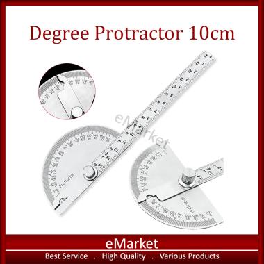 Degree Protractor Stainless - Busur Derajat - Pengukur Sudut - Penggaris