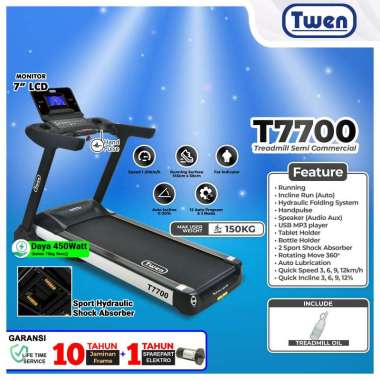 Twen T7700 Treadmill Portable / Treadmill Electric Low Watt / Treadmill Elektrik Alat Olahraga T7700