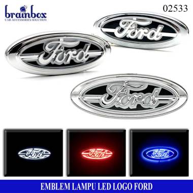 HIGH QUALITY Car Logo Light Ford Emblem Mobil Lampu Car Logo LED Emblem Lampu 5D 147x57 LED BIRU