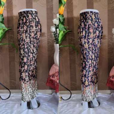 Rok Plisket Mewah / Rok Bawahan Kebaya Batik / Rok Plisket Panjang Kerang Gold