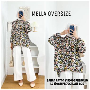Mella Kemeja Wanita Crop Oversize Crinkle Airflow Atasan Blouse Lengan Panjang Baju Wanita Kekinian 