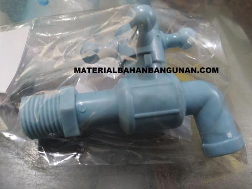 Keran Saluran Air Kamar Mandi 1/2 Inch Plastik Baling Baling PVC Biru