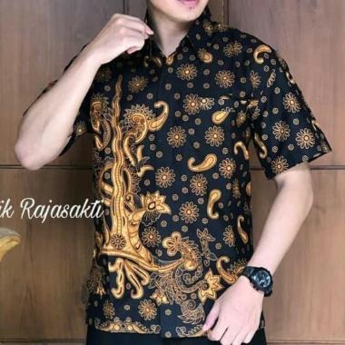 @BAJU KEMEJA BATIK PRIA LENGAN PENDEK MOTIF KERIS