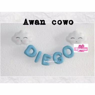 banner nama awan lucu custom nama awan cowo13cm