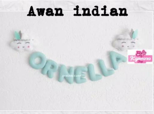 banner nama awan lucu custom nama awan indian 6cm