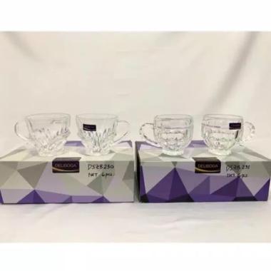 Gelas Kristal Cangkir kaca bening isi 6pc elegan dan bagus