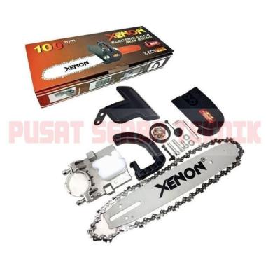 XENON Mini Chainsaw Gerinda Gergaji Potong Kayu Chain Saw Stand Bitec TanpaBubleWarp
