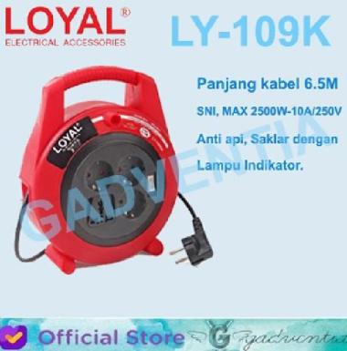 LOYAL LY-109SK KABEL ROLL STOP KONTAK COLOKAN LISTRIK CABANG KAKI 3