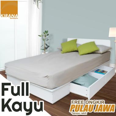 Ranjang Dipan Kayu Rangka Tempat Tidur Divan Modern Minimalis IOWA DIVAN+HEADBOARD 160 CM