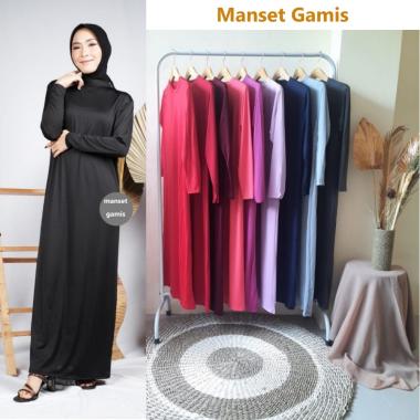 AliMaMa - MANSET GAMIS - Dalaman Wanita Inner Lengan Panjang Kebaya Mangset Kaftan Baju Dress Dalema