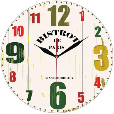 Jam Dinding Unik/Jam Dinding Kayu Vintage Bistrot