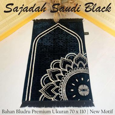 Sajadah Turki Hitam Premium Tebal Motif Bunga Cantik/Sajadah Couple Kado Pernikahan Mawar