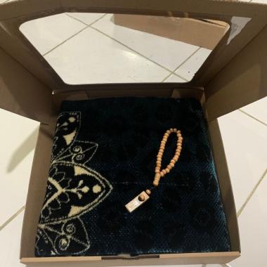 Sajadah Turki Hitam Premium Tebal Motif Bunga Cantik/Sajadah Couple Kado Pernikahan Hampers Satuan