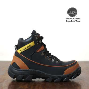 Sepatu Boots Safety Wood Model 42 Hitam Sol Hitam